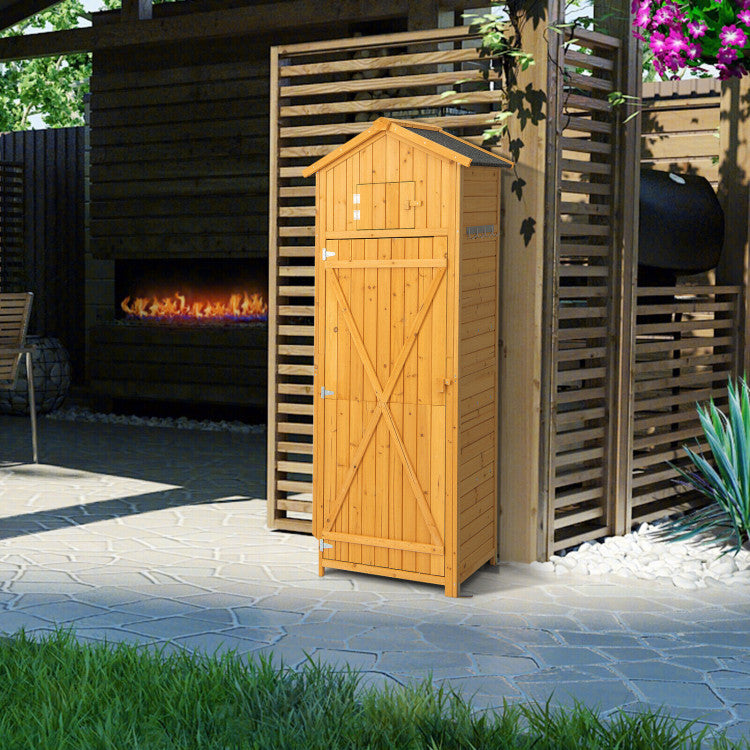 Coast Tuinkast – Inklapbare Tafel & 3 Planken – 75 x 50 x 180,5 cm – Natuur