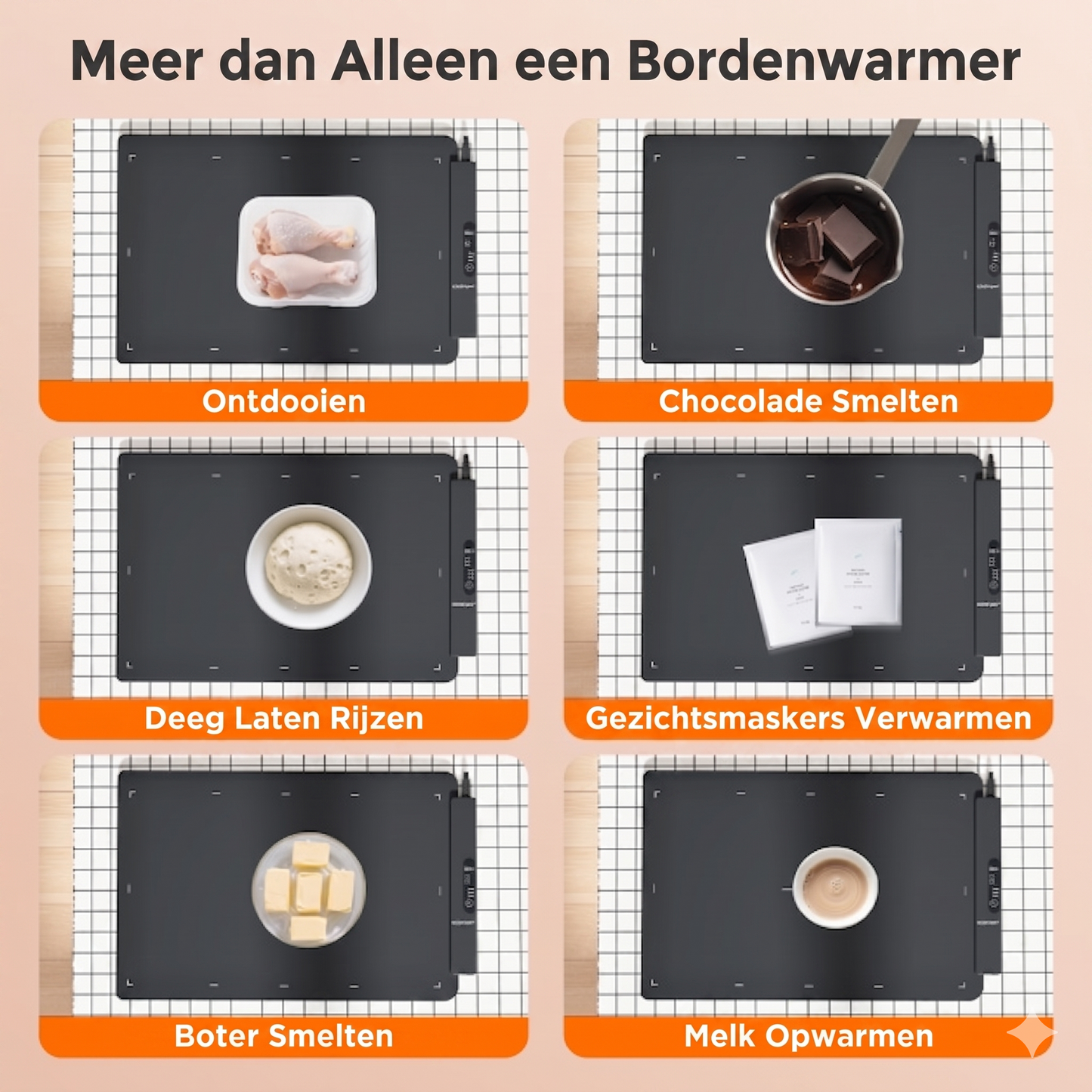 Coast Elektrische Voedselverwarmingsmat - Siliconen - Snelverwarm - Opvouwbaar - Draagbaar - Timer - Veilig - Antislip - Zwart