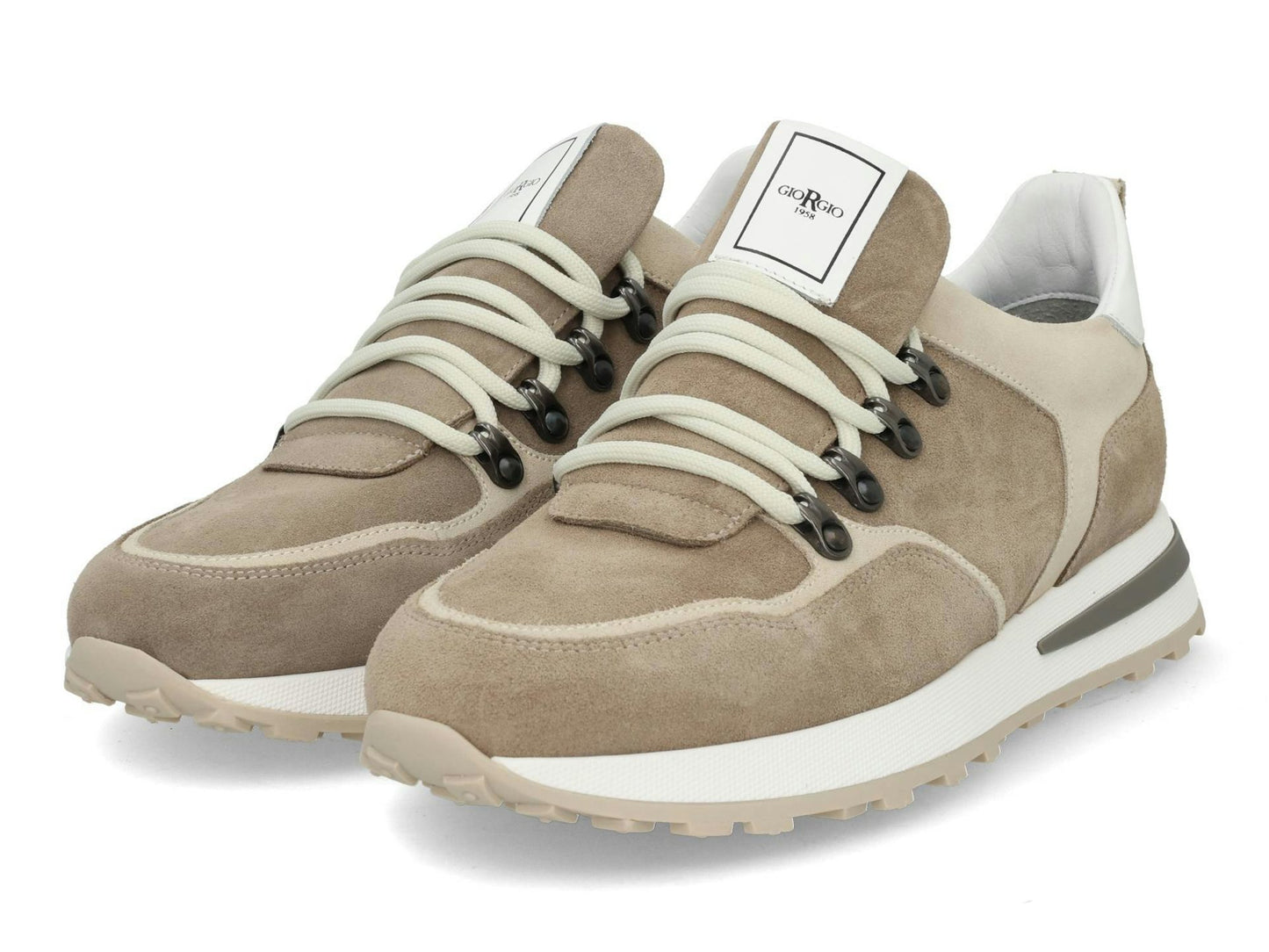 Giorgio Herensneakers Beige Suède – Model 578112 Earth – Hakhoogte 2.5 cm – Breedtemaat H - Maat 42