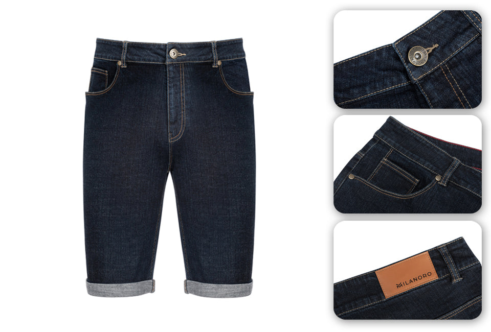 Milanoro - XL - Denim shorts - Heren - Donkerblauw