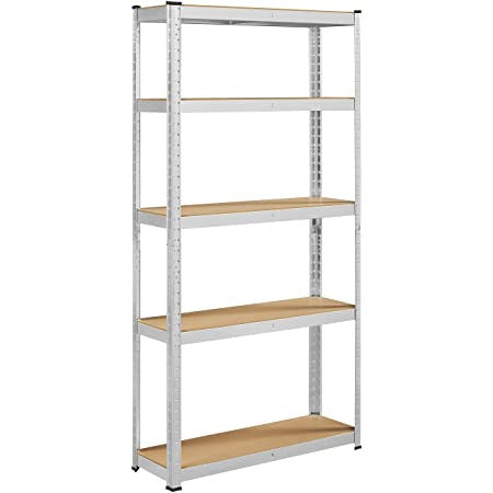Kinzo Opbergrek - Stellingkast - 5 Legplanken - Heavy Duty - Max. 750 Kilo - Geen Schroeven - MDF