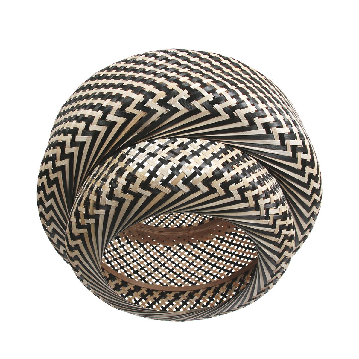 AN Lampenkap Bamboe 53 × 40 cm – Crème/Zwart