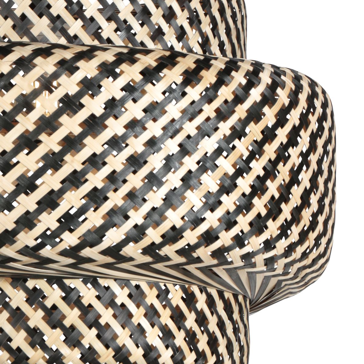AN Lampenkap Bamboe 53 × 40 cm – Crème/Zwart