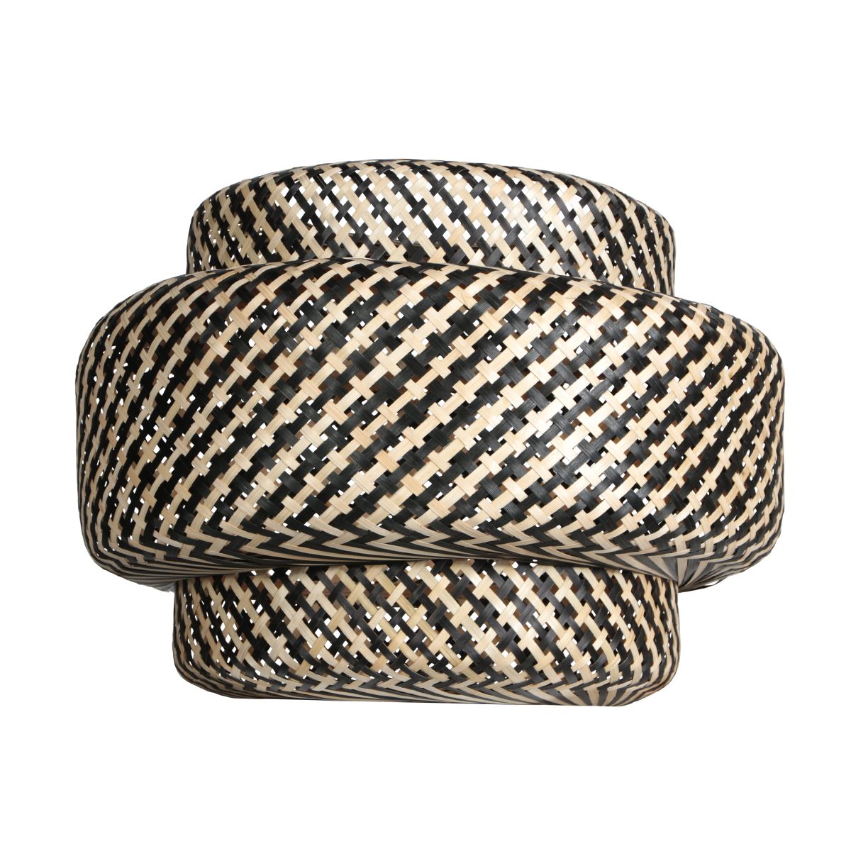 AN Lampenkap Bamboe 53 × 40 cm – Crème/Zwart