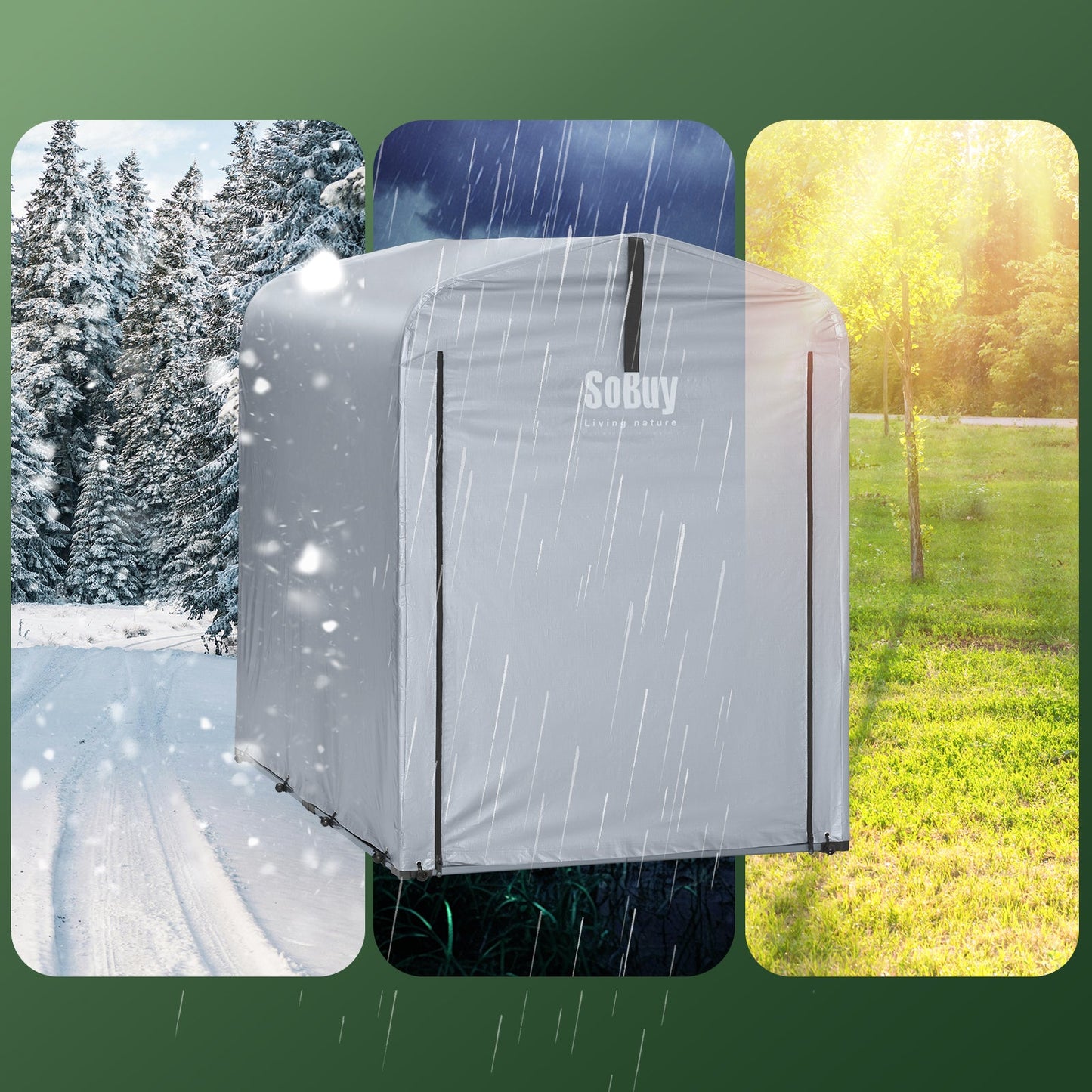 SoBuy – KLS11-K Tuinhuis / Tuinschuur – Waterdicht – Fietsschuur & Opslag – 120x176x163 cm – Zilver