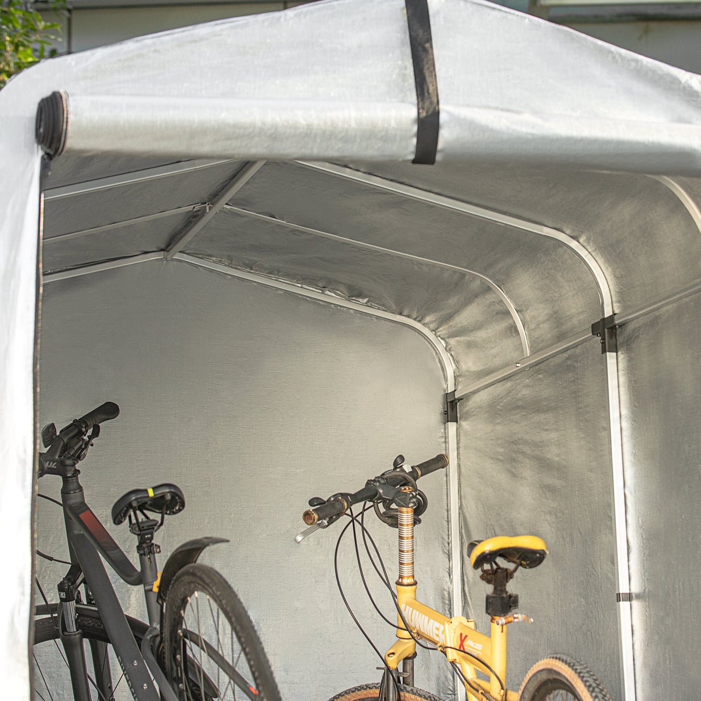 SoBuy KLS11-L Folietent 159 x 165 x 219 cm Grijs – Multifunctionele Overkapping, Fietsengarage en Tuinberging