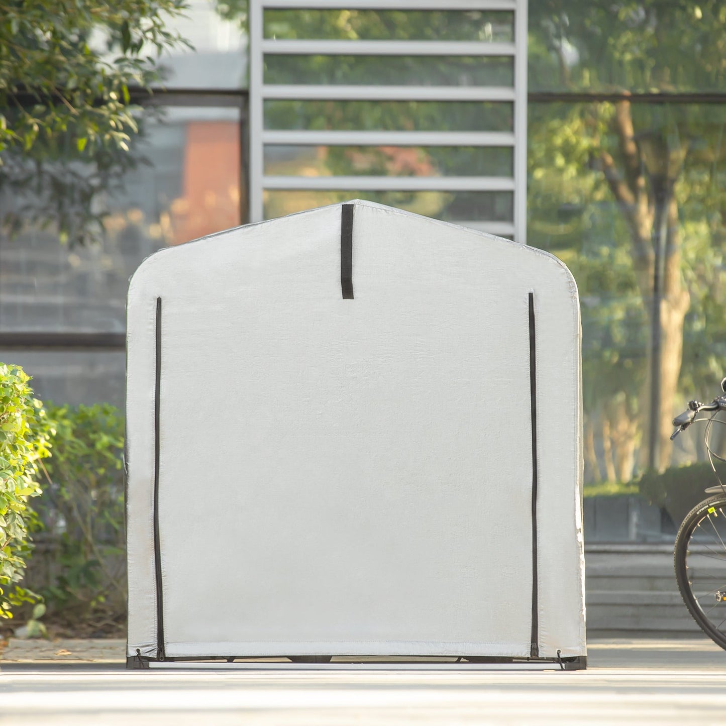 SoBuy KLS11-L Folietent 159 x 165 x 219 cm Grijs – Multifunctionele Overkapping, Fietsengarage en Tuinberging