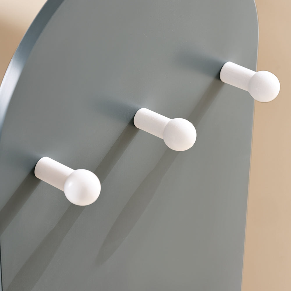 SoBuy KMB40-HG Kindergarderobe 97x35x108 cm Grijs – Kinderkapstok met 3 Haken, Opbergplanken en Mandje