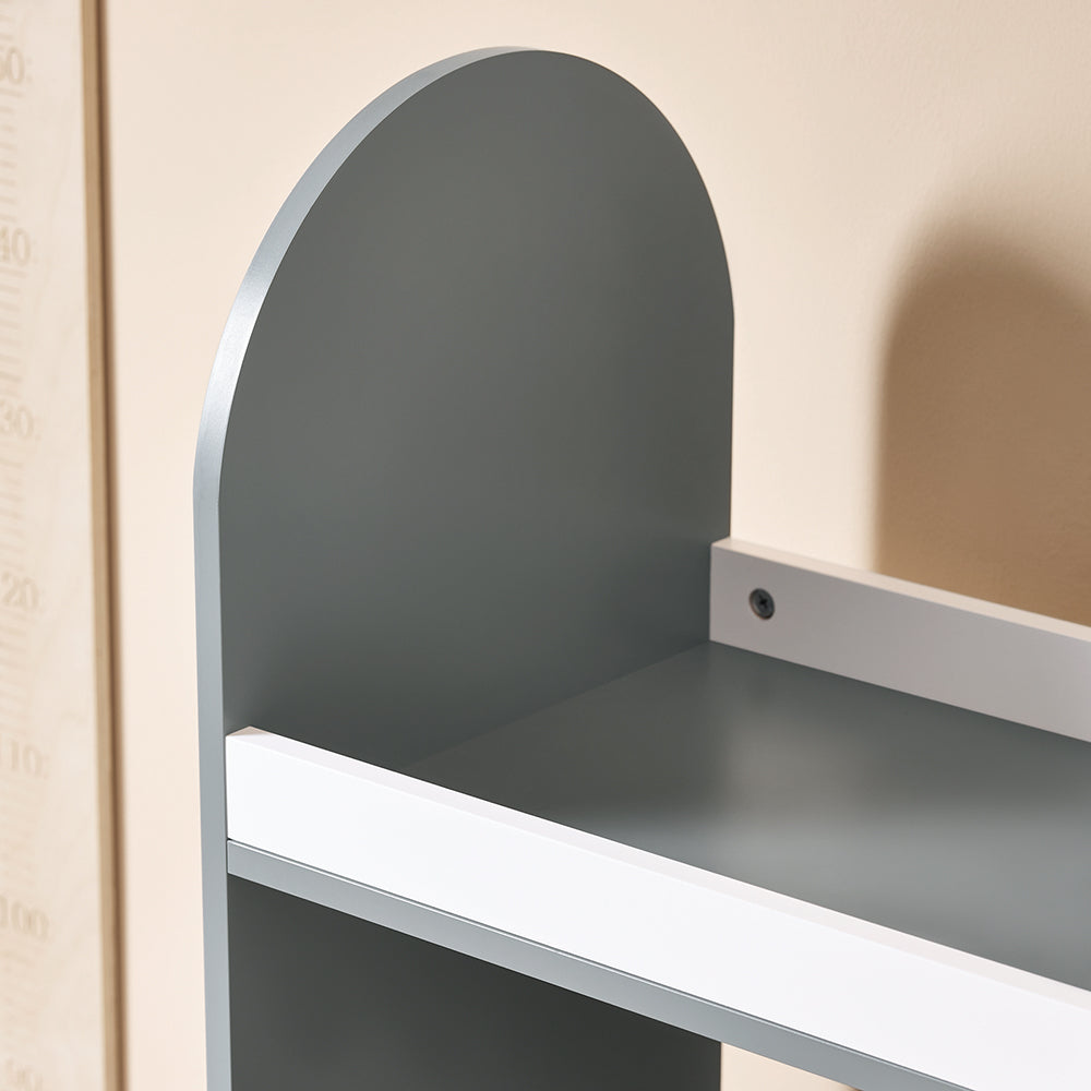 SoBuy KMB40-HG Kindergarderobe 97x35x108 cm Grijs – Kinderkapstok met 3 Haken, Opbergplanken en Mandje