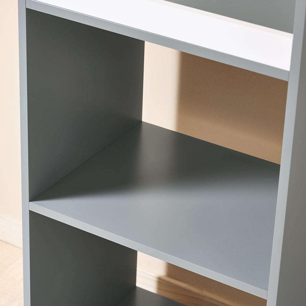 SoBuy KMB40-HG Kindergarderobe 97x35x108 cm Grijs – Kinderkapstok met 3 Haken, Opbergplanken en Mandje