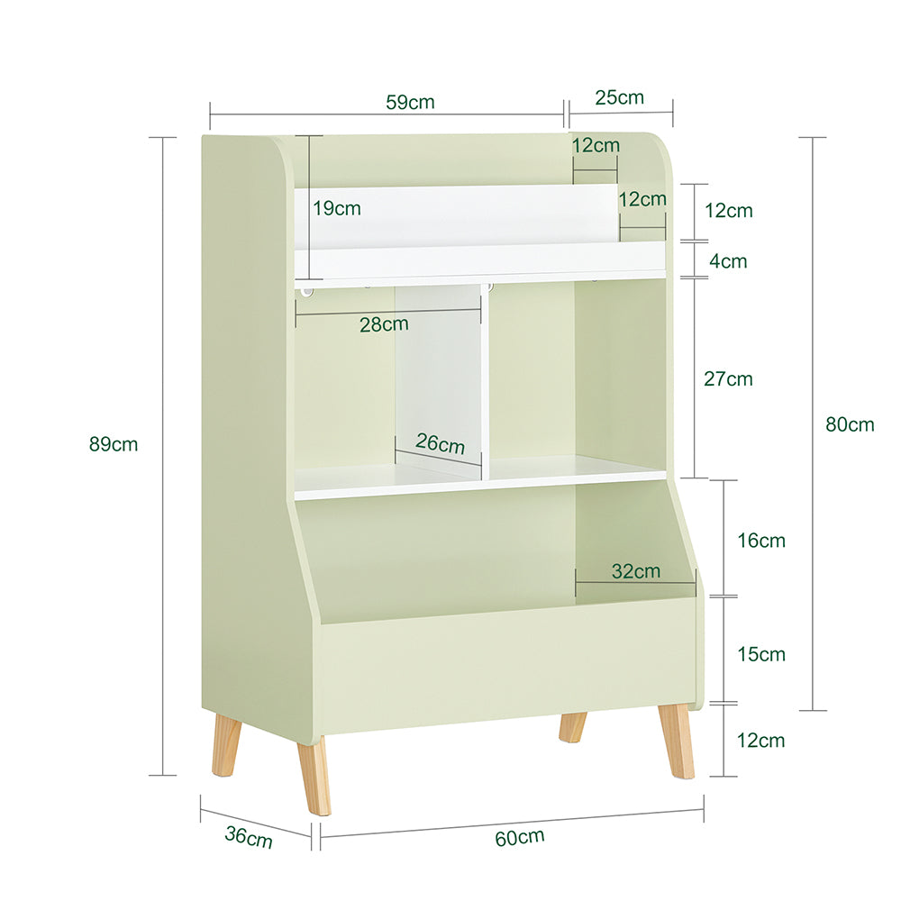 SoBuy Boekenkast - KMB90-GR - voor Kinderen - 60 cm x 36 cm x 89 cm - Groen