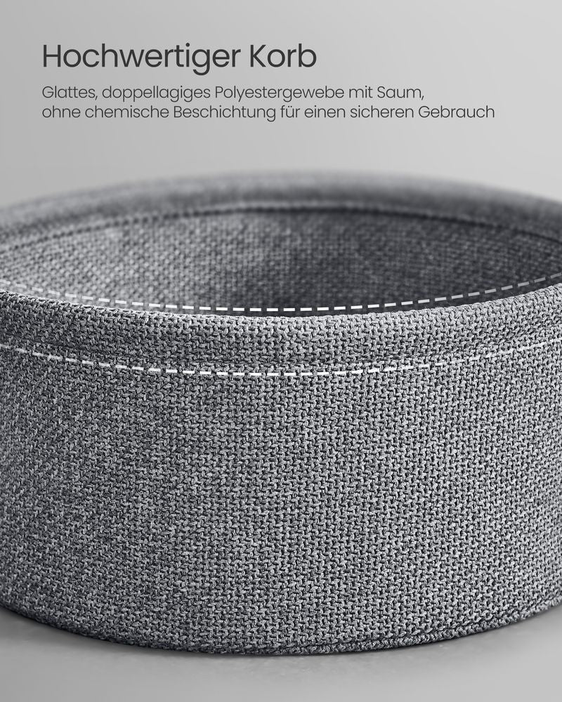 Parya Home Bijzettafel Cementgrijs/Wit - Ø45 x 50 cm - Met Opbergmand - Modern Design