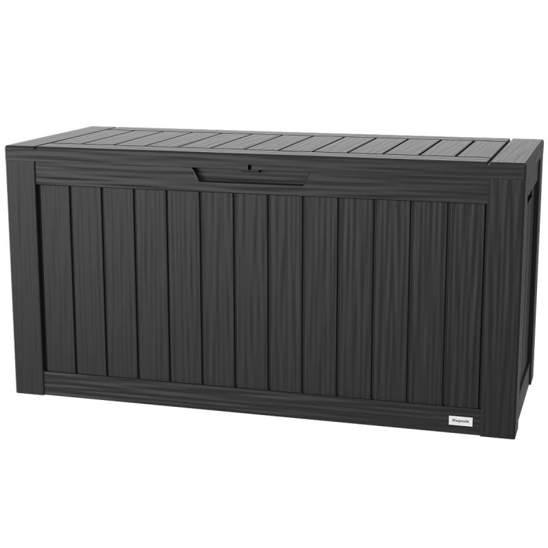 LifeGoods Kussenbox S – 300L – Kunststof – Weerbestendig & Luxe Gasveer – Zwart