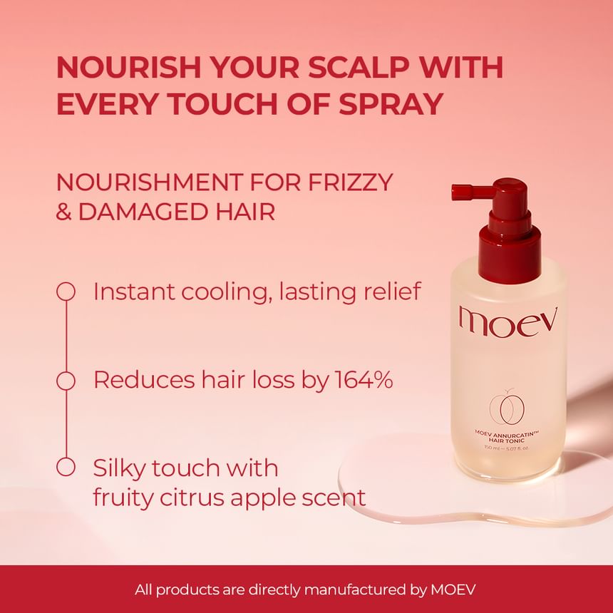 MOEV Annurcatin Hair Tonic 150ml – Hydrateert & Versterkt Haar – Fris Appelgeur