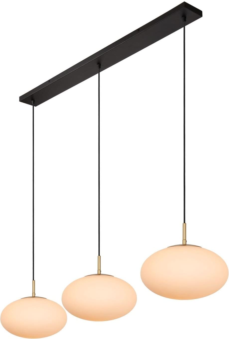 Lucide Elysee hanglamp 3x E27 opaal glas – messing accenten – 130 x 30 x 150 cm
