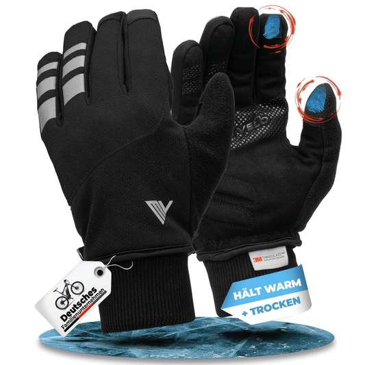 MIVELO THERMO-FIT Winterhandschoenen - Thermisch Fleece & 3M Thinsulate - Zwart - Unisex - Maat L