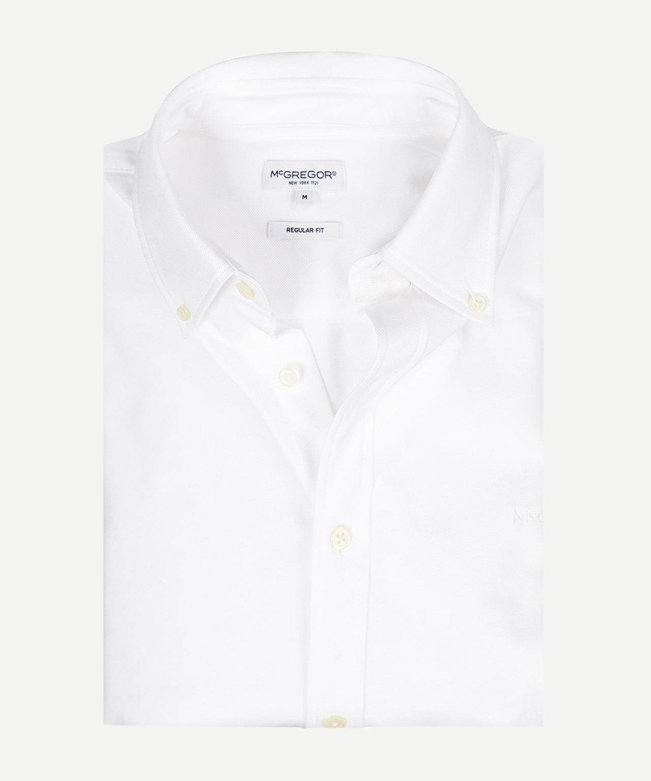 McGregor – Stretch Piqué Shirt – Regular Fit & Comfortabel – Wit – Maat S
