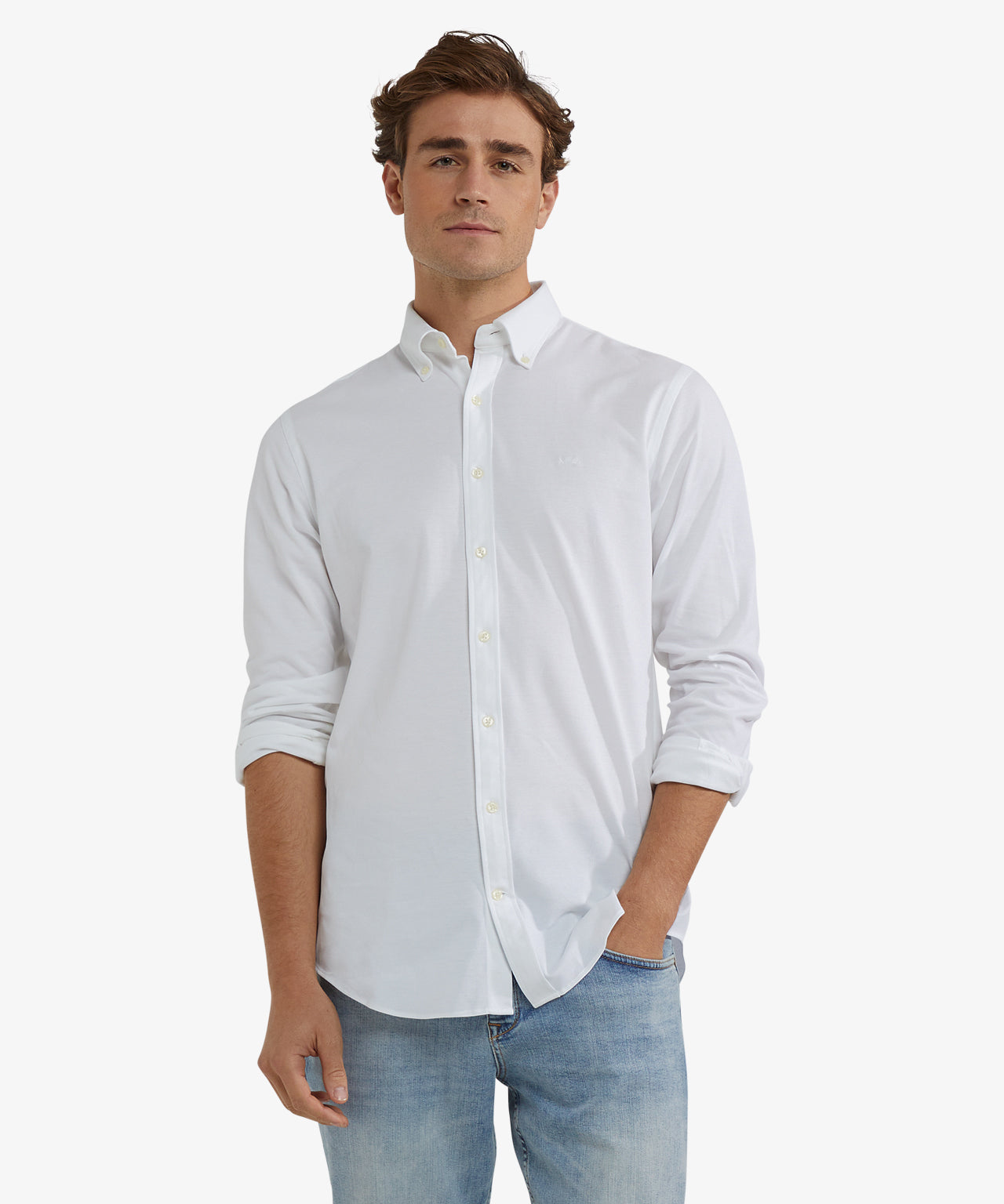 McGregor – Stretch Piqué Shirt – Regular Fit & Comfortabel – Wit – Maat S