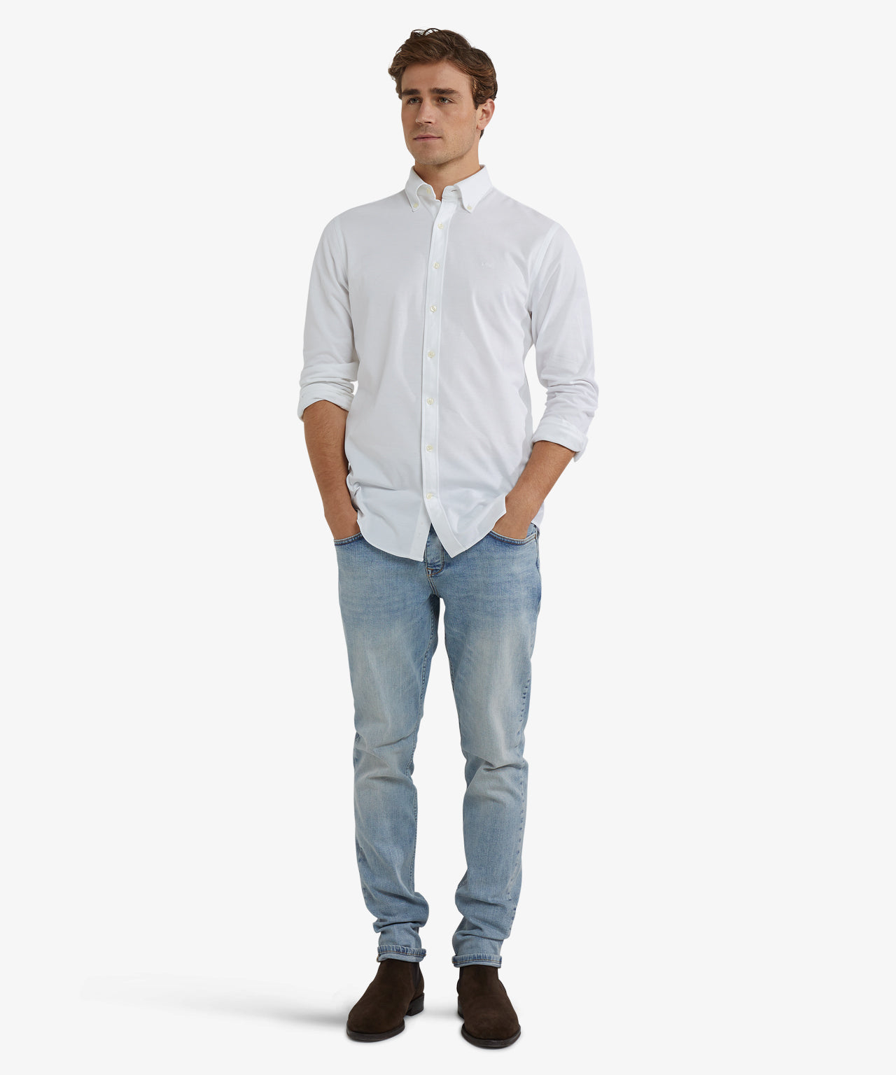 McGregor – Stretch Piqué Shirt – Regular Fit & Comfortabel – Wit – Maat S