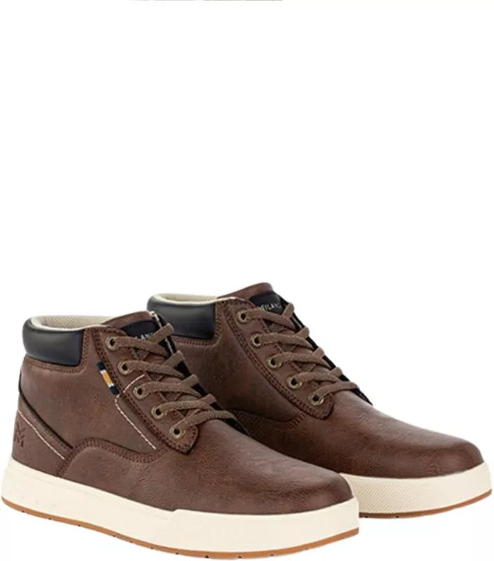 High leather sneakers Men Torino- Dark Brown - Maat 42