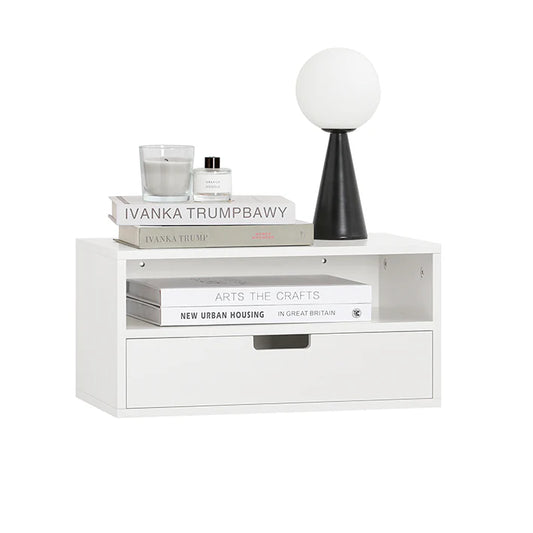 SoBuy - Zwevende Nachtkast - Wandkast - 45x22x25cm - Wit - NKD03-W