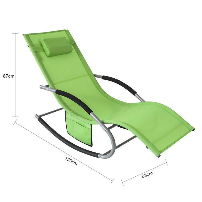SoBuy Tuinstoel - Ligstoel Met Zak - Ligstoel Groen - OGS28-GR