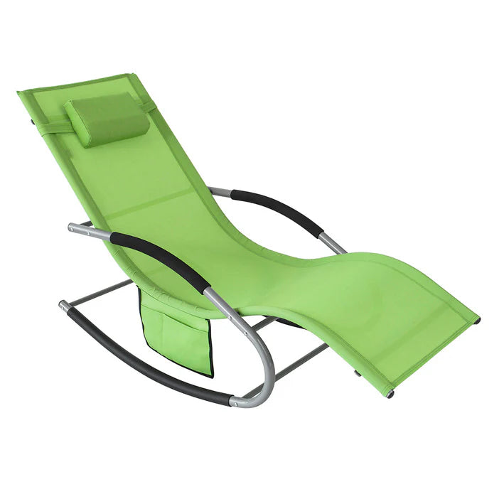 SoBuy Tuinstoel - Ligstoel Met Zak - Ligstoel Groen - OGS28-GR
