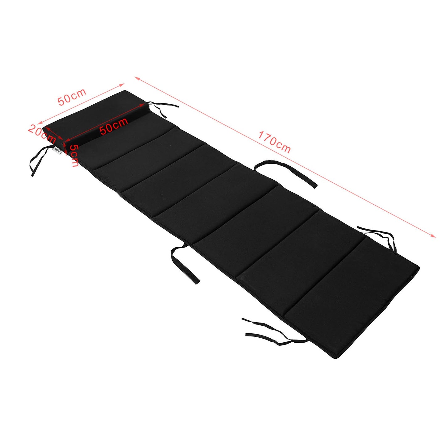 Sobuy schommelstoel OGS28 – ergonomische ligstoel - 143×57×85 cm - zwart