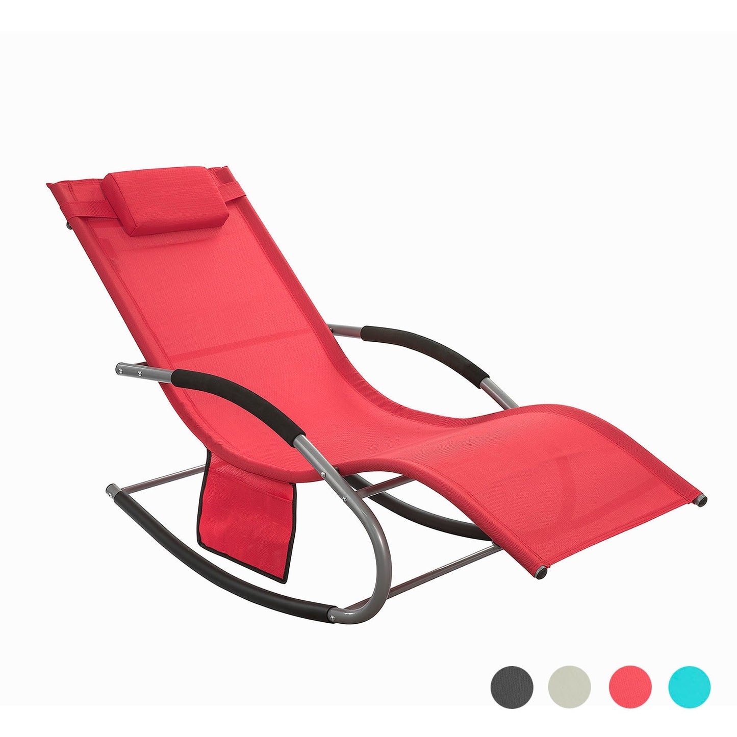SoBuy Comfortabele Swingstoel - Rood - Metalen Frame