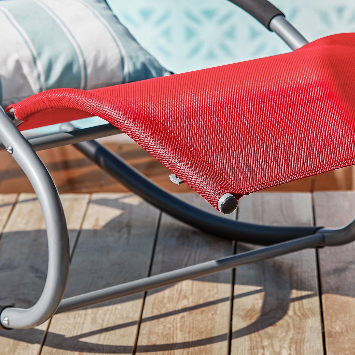 SoBuy Comfortabele Swingstoel - Rood - Metalen Frame
