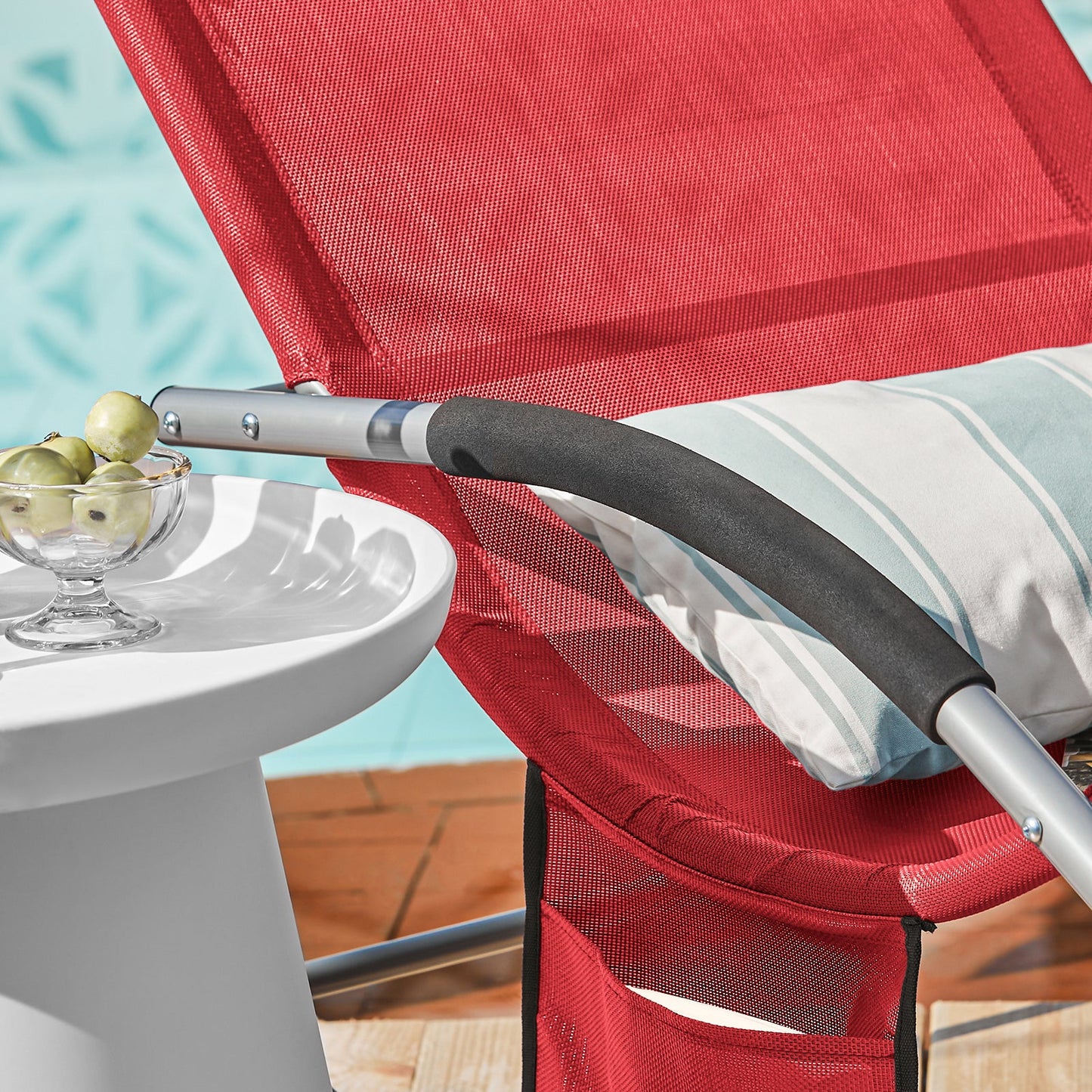 SoBuy Comfortabele Swingstoel - Rood - Metalen Frame
