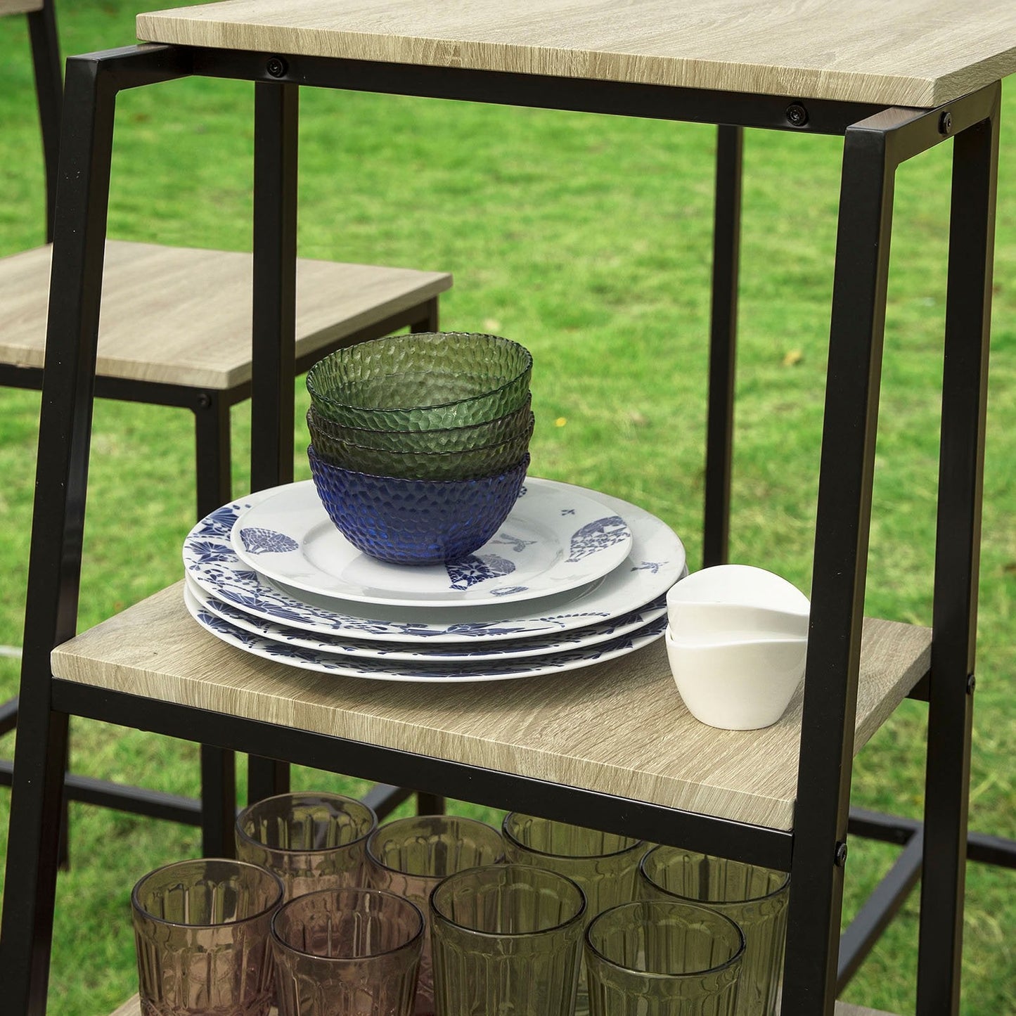 SoBuy Bartafel - OGT16-N - Set 3-delig - 110 x 100 x 45 cm