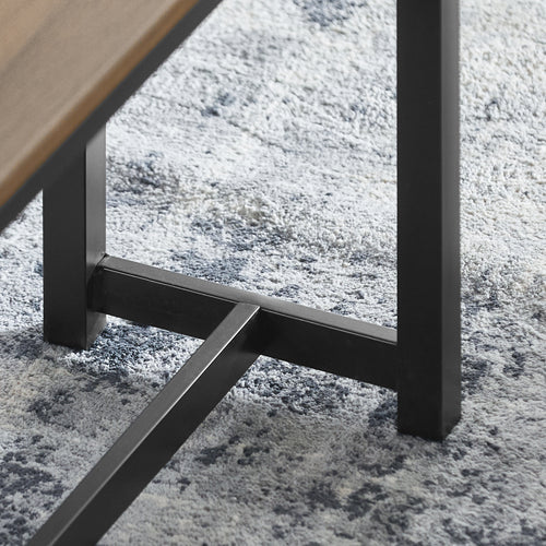 SoBuy Eettafel met 2 Banken - Max. 150 kg - 110 x 58 x 74 cm - Industrieel - Bruin / Zwart
