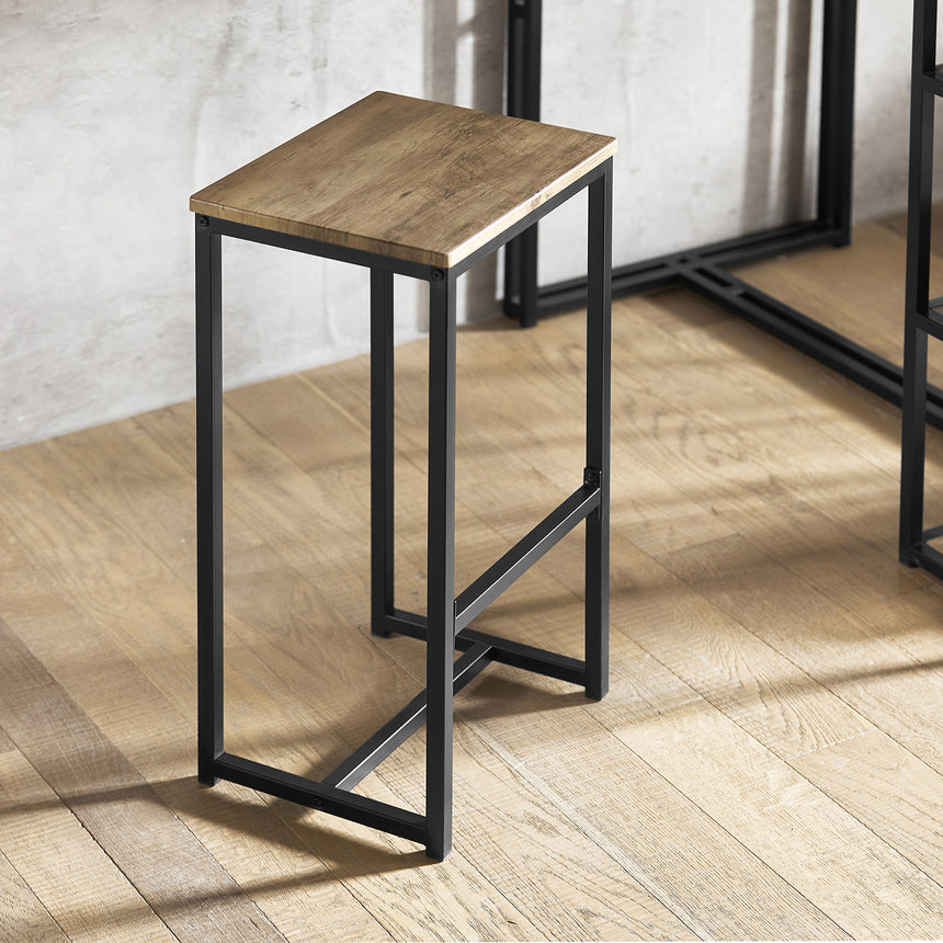 SoBuy OGT43-F Keukentafelset - Bruin Hoge Bartafel met Krukken