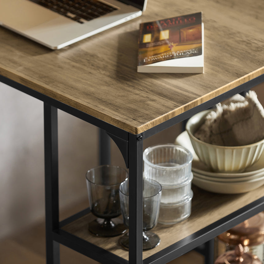 SoBuy OGT43-F Keukentafelset - Bruin Hoge Bartafel met Krukken