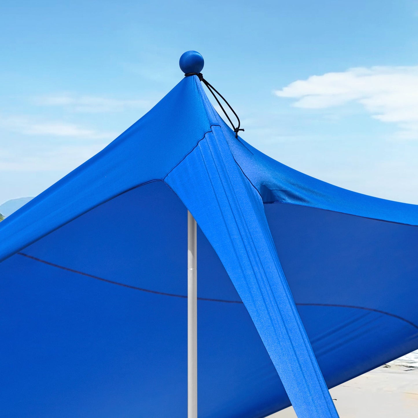 SoBuy OZT01-DB Strandhuisje 300x300x200 cm, koningsblauw, lycra/polyester, draagbare strandtent met palen en draagtas