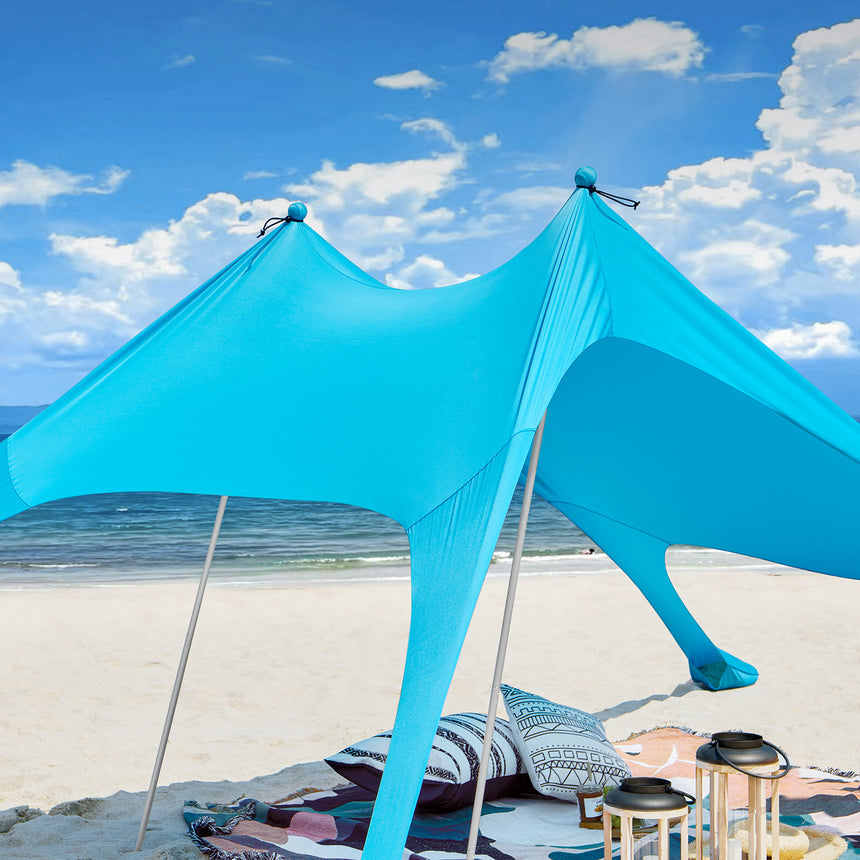 SoBuy OZT01-HB Draagbare Strandtent – Lycra Polyester – Anti-UV UPF 30 – Strandparasol & Strandluifel met Draagtas