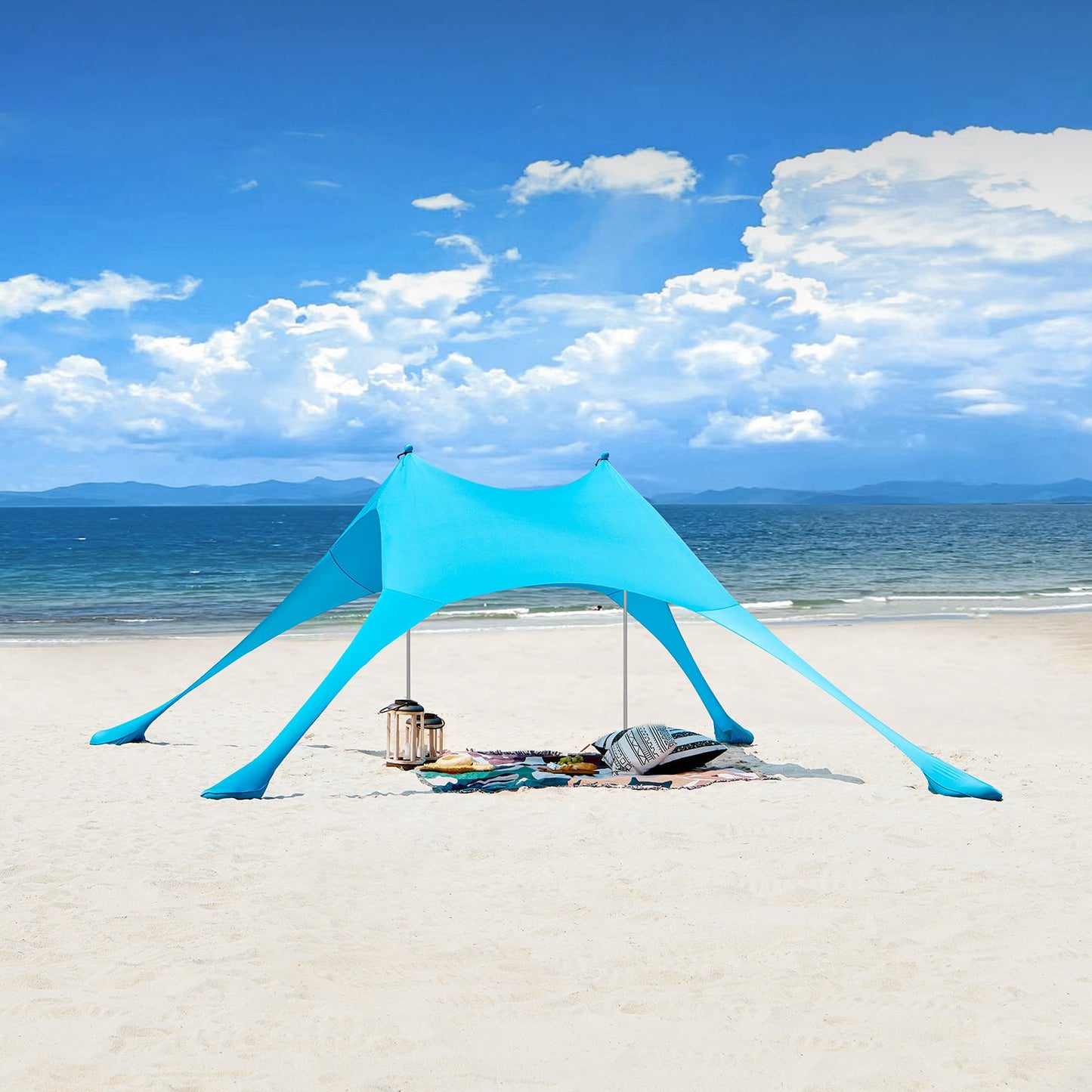 SoBuy OZT01-HB Draagbare Strandtent – Lycra Polyester – Anti-UV UPF 30 – Strandparasol & Strandluifel met Draagtas