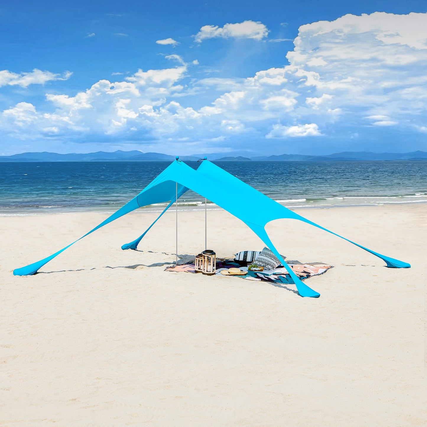 SoBuy OZT01-HB Draagbare Strandtent – Lycra Polyester – Anti-UV UPF 30 – Strandparasol & Strandluifel met Draagtas