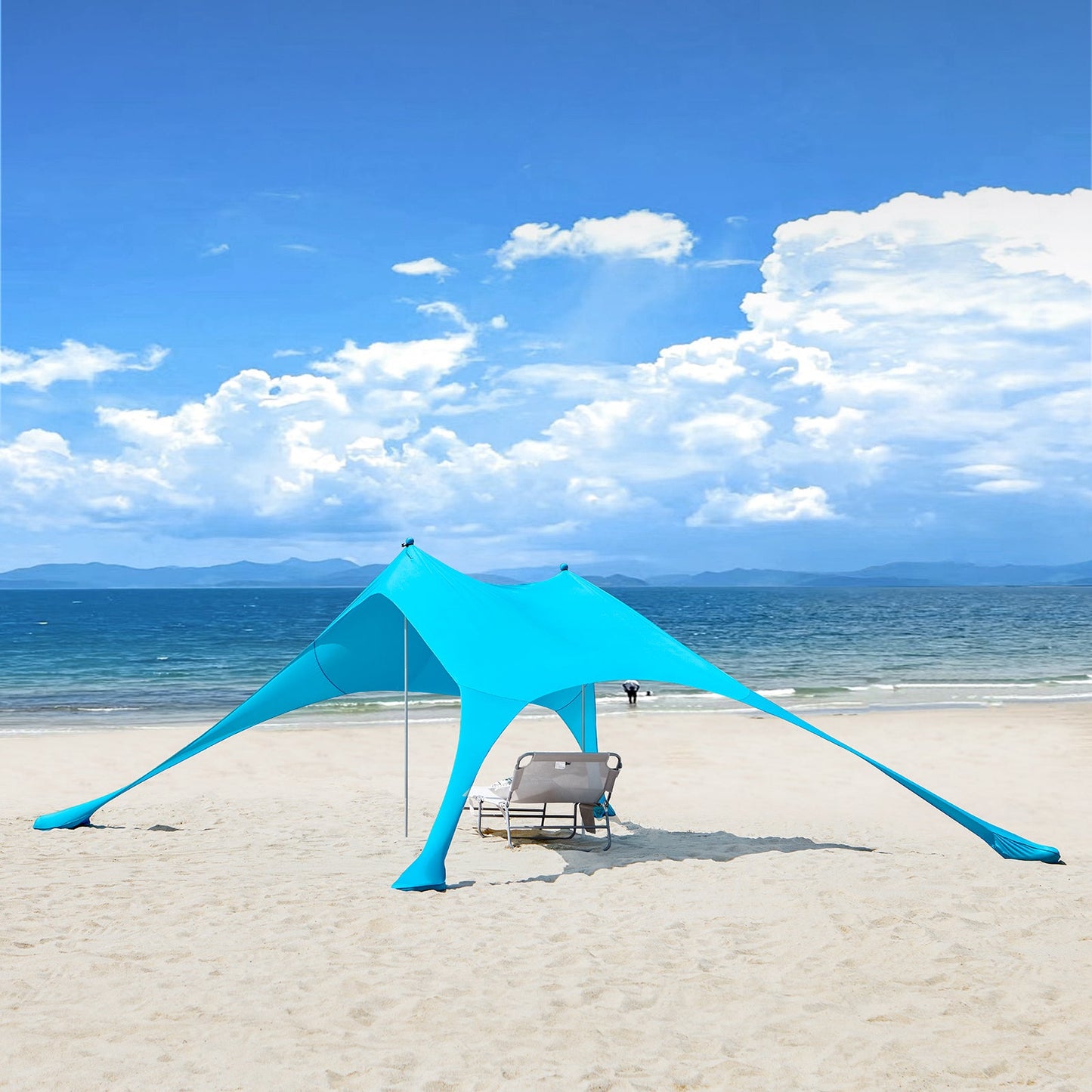 SoBuy OZT01-HB Draagbare Strandtent – Lycra Polyester – Anti-UV UPF 30 – Strandparasol & Strandluifel met Draagtas