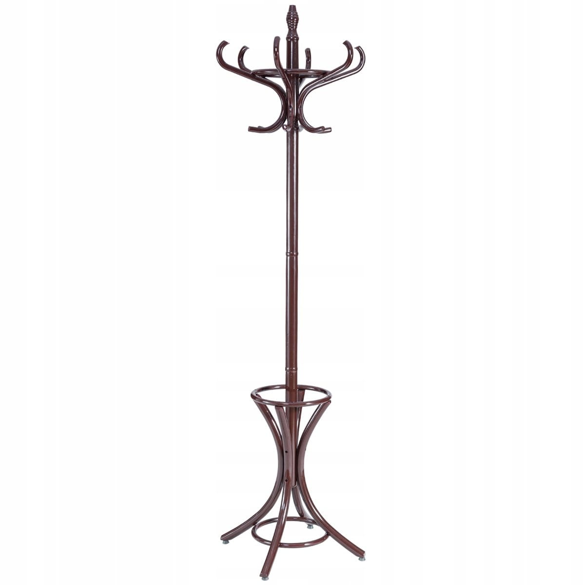 Coast Kapstok met Parapluhouder en 12 haken - 51 x 51 x 184 cm - Bruin