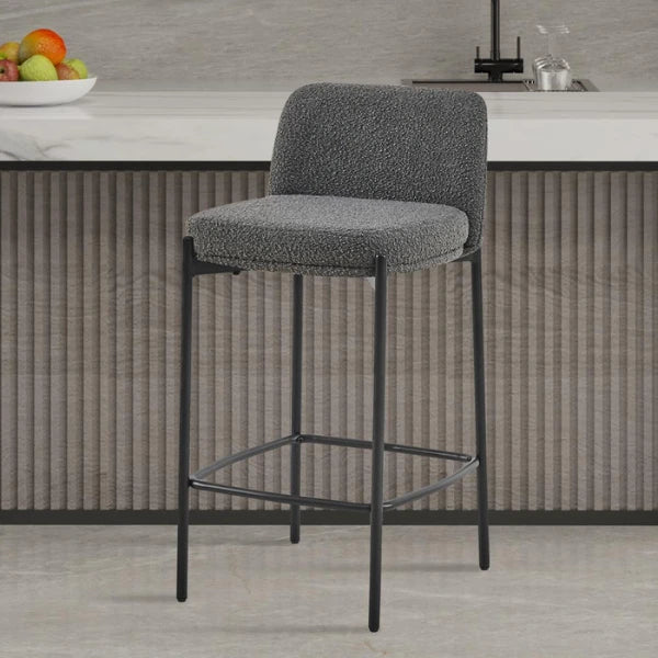 Rousseau Barstoel Ella - Set van 2 - H85 x B37 x D42 cm - Grijs