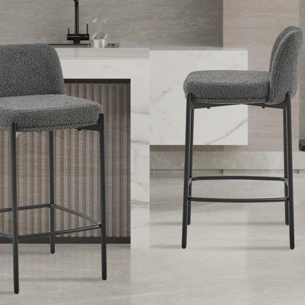 Rousseau Barstoel Ella - Set van 2 - H85 x B37 x D42 cm - Grijs