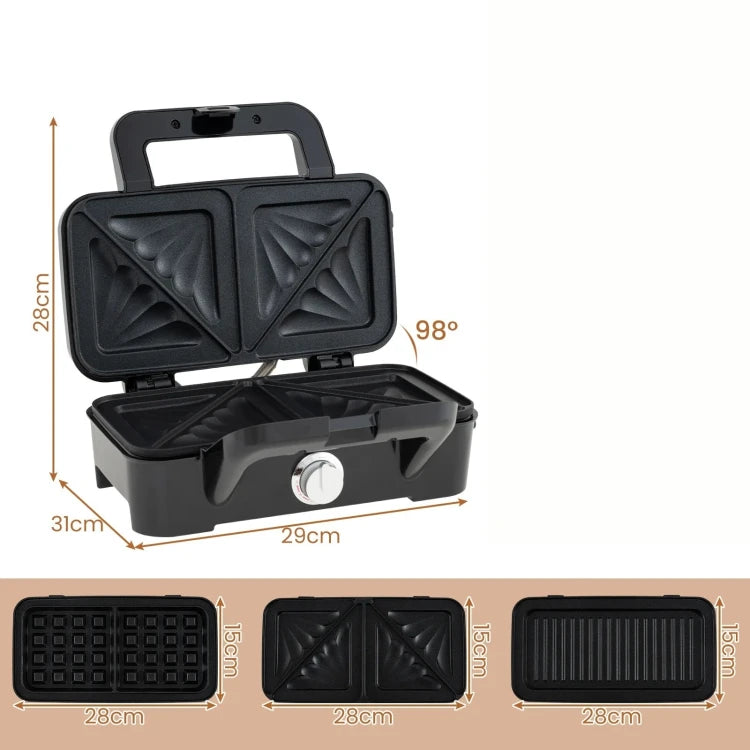 Coast 3-in-1 Tostiapparaat – Sandwichmaker, Wafelijzer en Grill – 1200W met Verwisselbare Platen