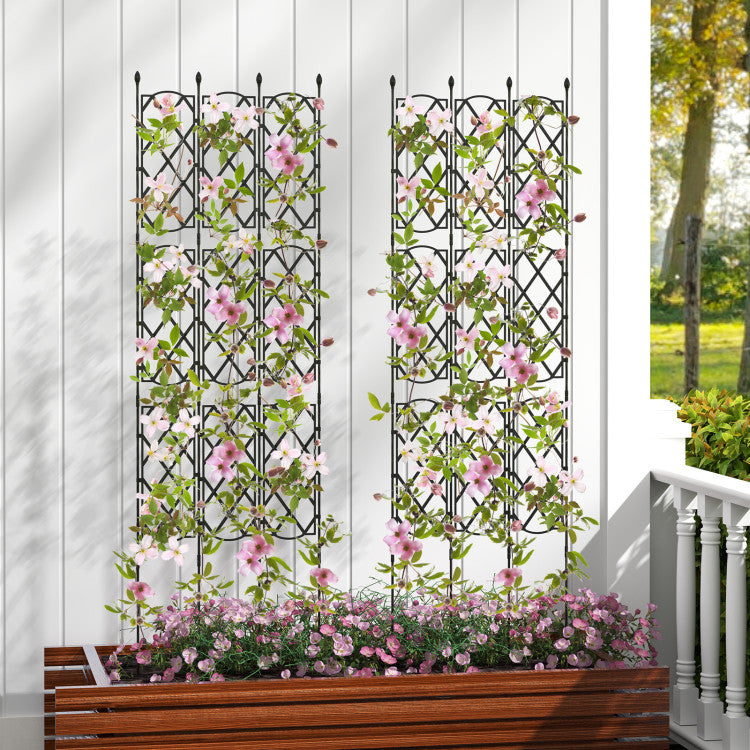3-Pack Zwarte Plantsteunen voor Verhoogde Moestuin – 19 x 64 inch (48 x 164 cm)