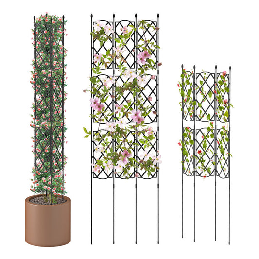 3-Pack Zwarte Plantsteunen voor Verhoogde Moestuin – 19 x 64 inch (48 x 164 cm)