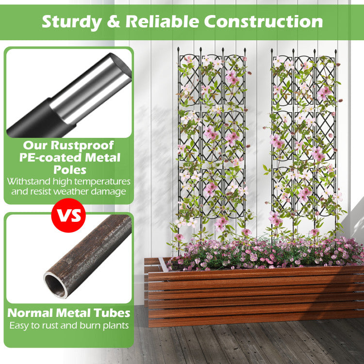 3-Pack Zwarte Plantsteunen voor Verhoogde Moestuin – 19 x 64 inch (48 x 164 cm)