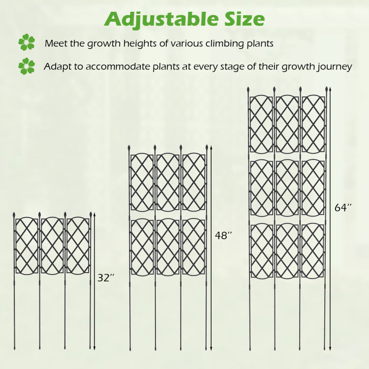 3-Pack Zwarte Plantsteunen voor Verhoogde Moestuin – 19 x 64 inch (48 x 164 cm)
