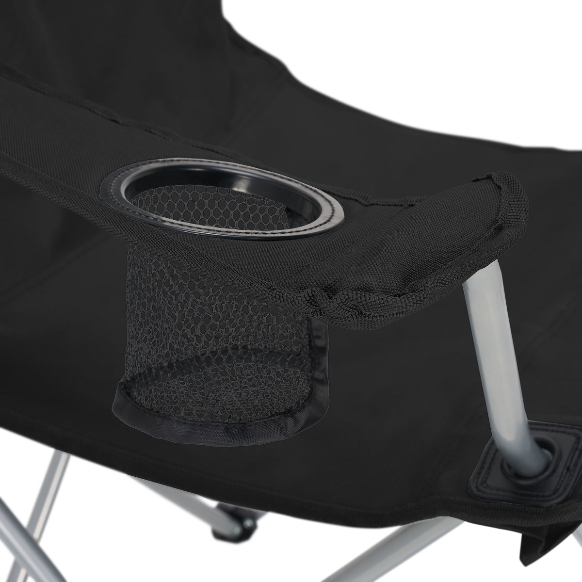 Trvlmore Kampeerstoel Basic – Zwart – 88 x 50 x 83 cm – Inklapbaar – 120 kg draagvermogen