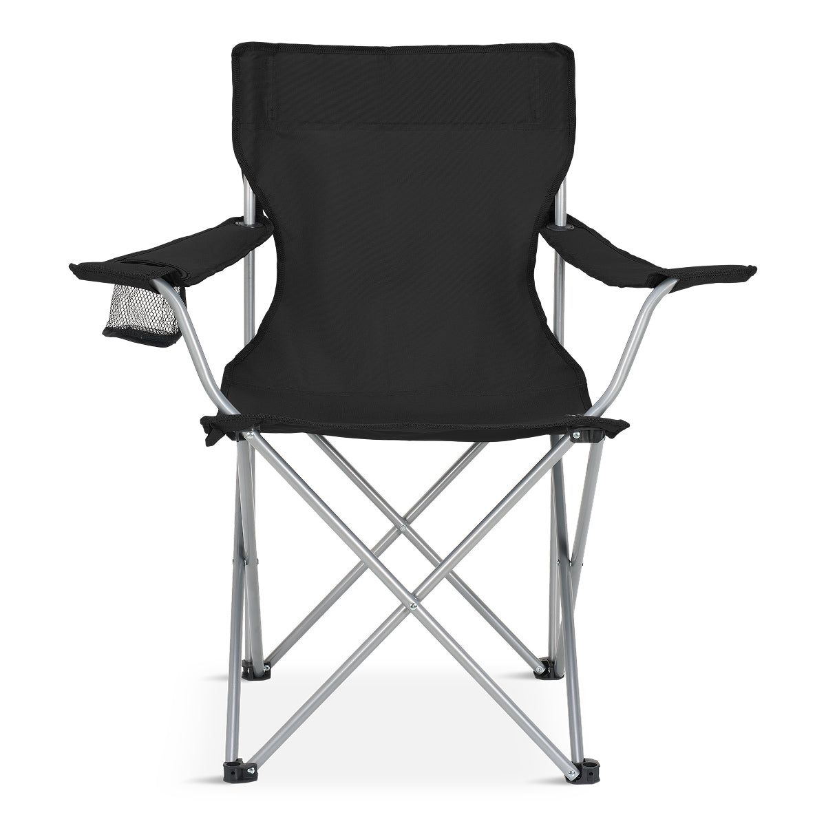 Trvlmore Kampeerstoel Basic – Zwart – 88 x 50 x 83 cm – Inklapbaar – 120 kg draagvermogen